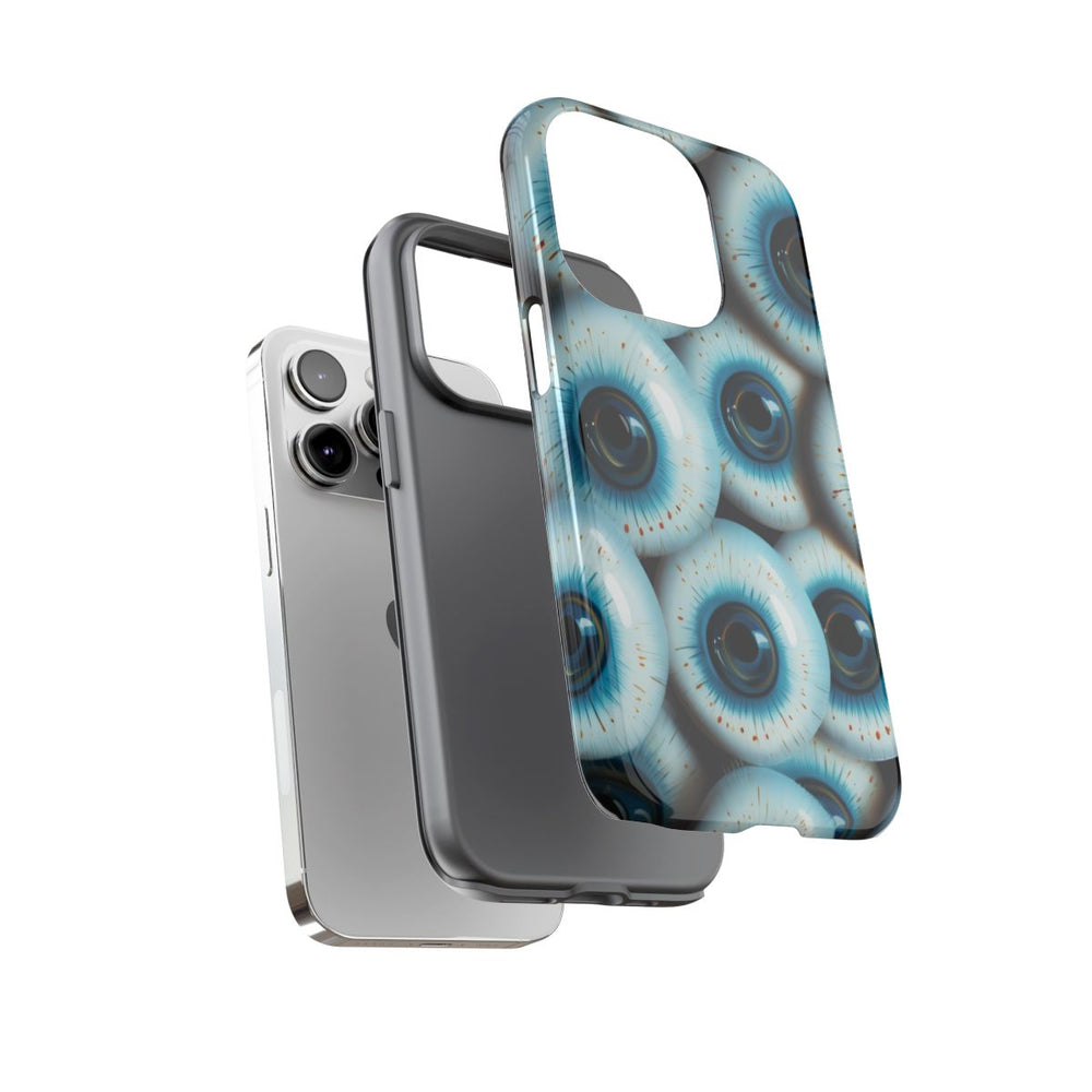 Glanzend Hoesje met Blauw Oogpatroon