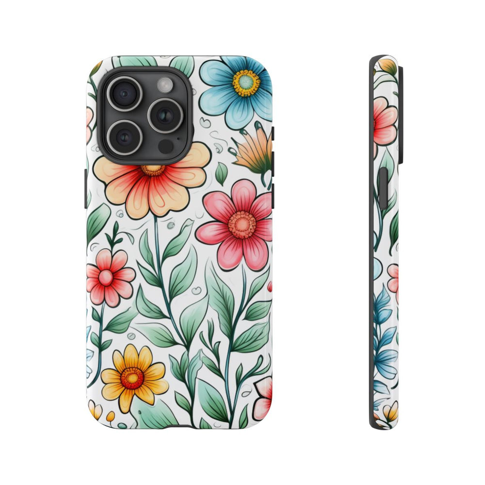 Kleurrijk Bloemenpatroon met Bladeren