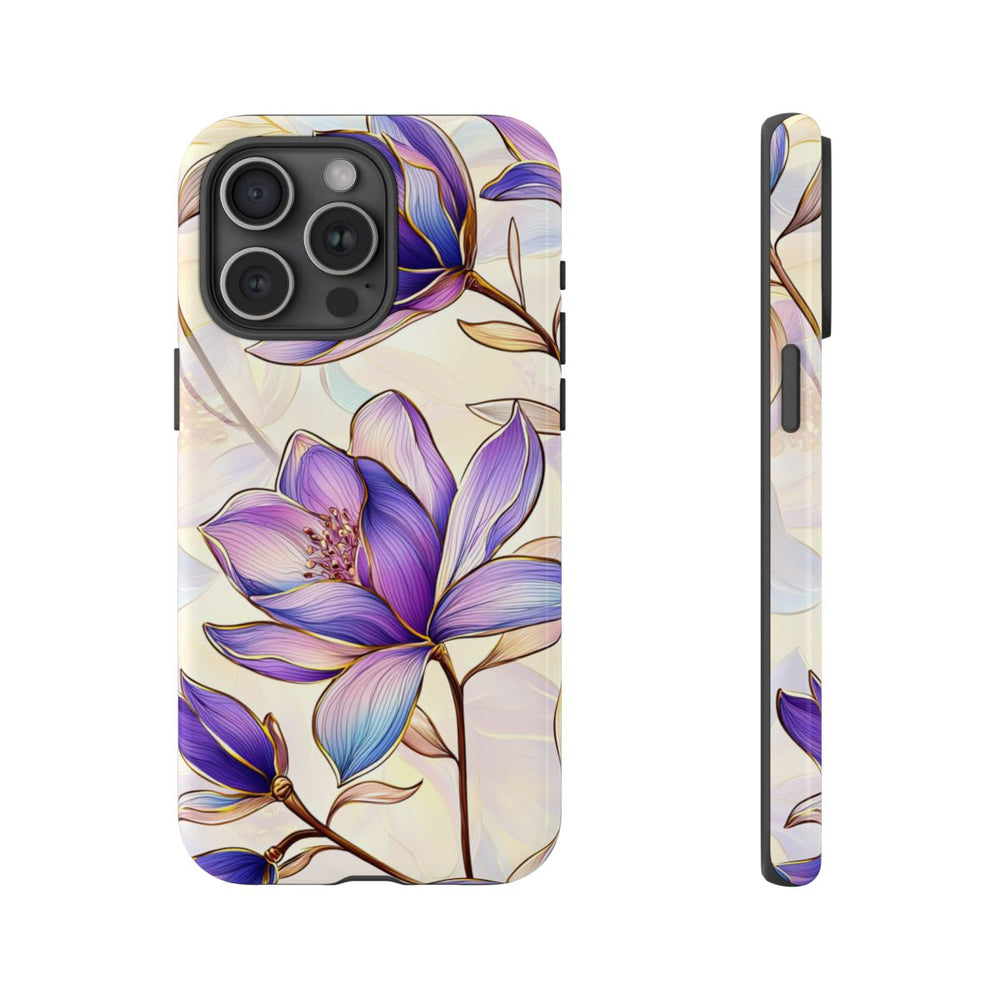 Paarse Magnolia's met Bloemenpatroon