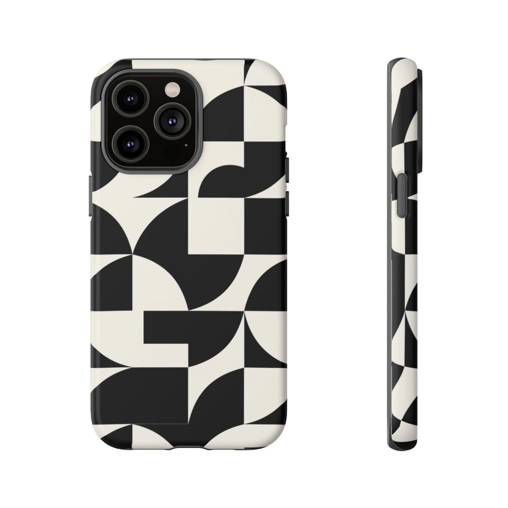 Zwart-Wit Geometrisch Abstract Patroon