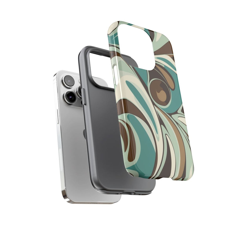 Abstracte Swirl in Teal en Bruin