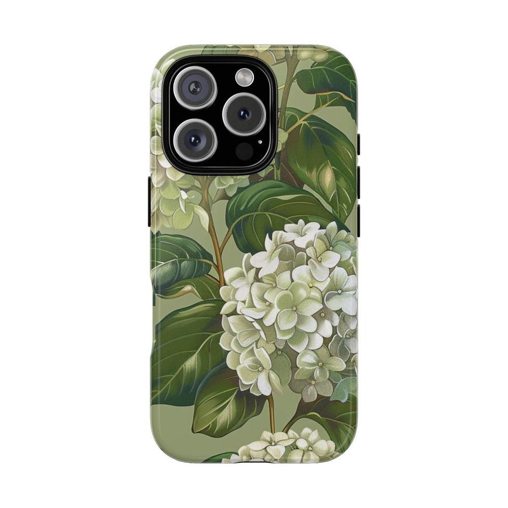 Realistisch Witte Hortensia Bloemenpatroon