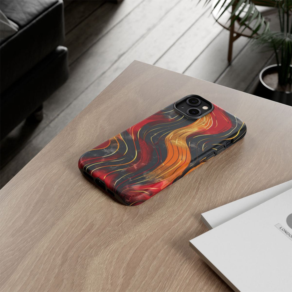 Abstracte Golvende Rode en Oranje Patronen