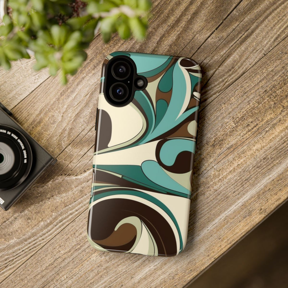 Abstracte Swirl in Teal en Bruin