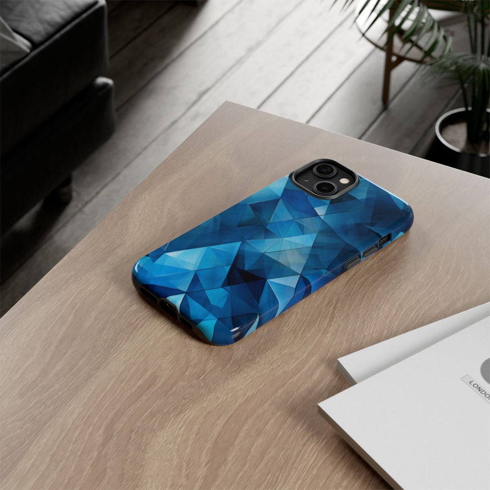 Blauw Geometrisch Driehoekenpatroon