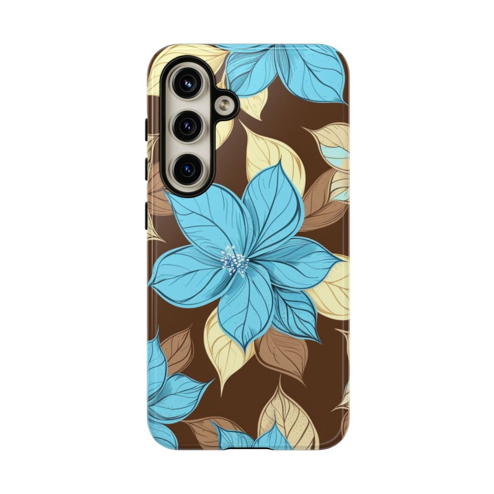 Turquoise en Beige Bloemenpatroon