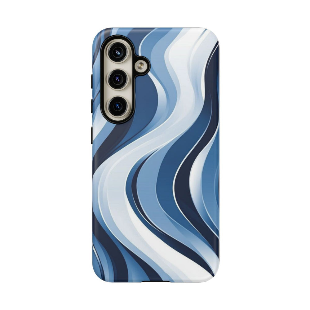Modern Blauw Golfpatroon