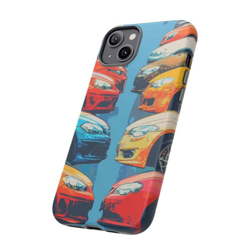 Kleurrijke Moderne Auto's in Lijntekening