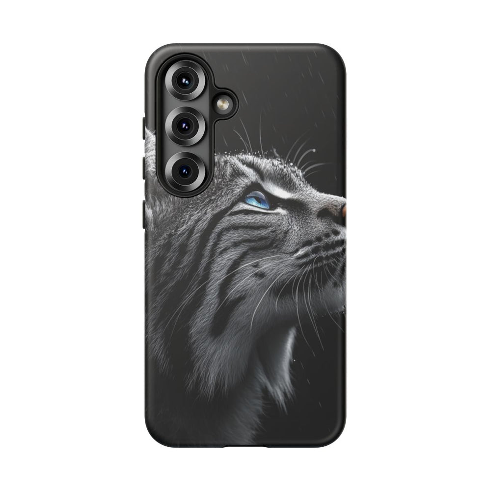 Zwart-Witte Lynx met Blauwe Ogen