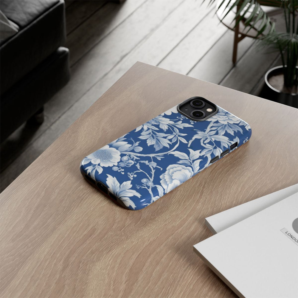 Blauw-Wit Bloemenpatroon