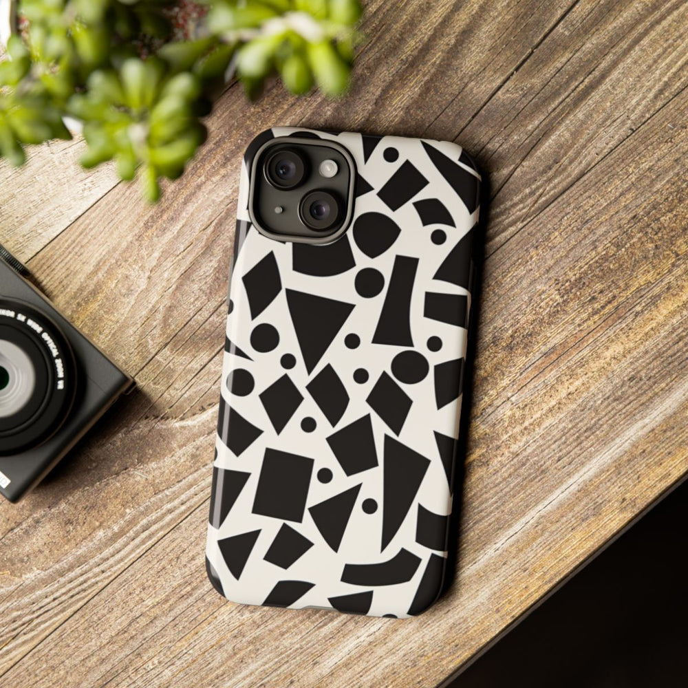 Zwart-Wit Geometrisch Abstract Patroon