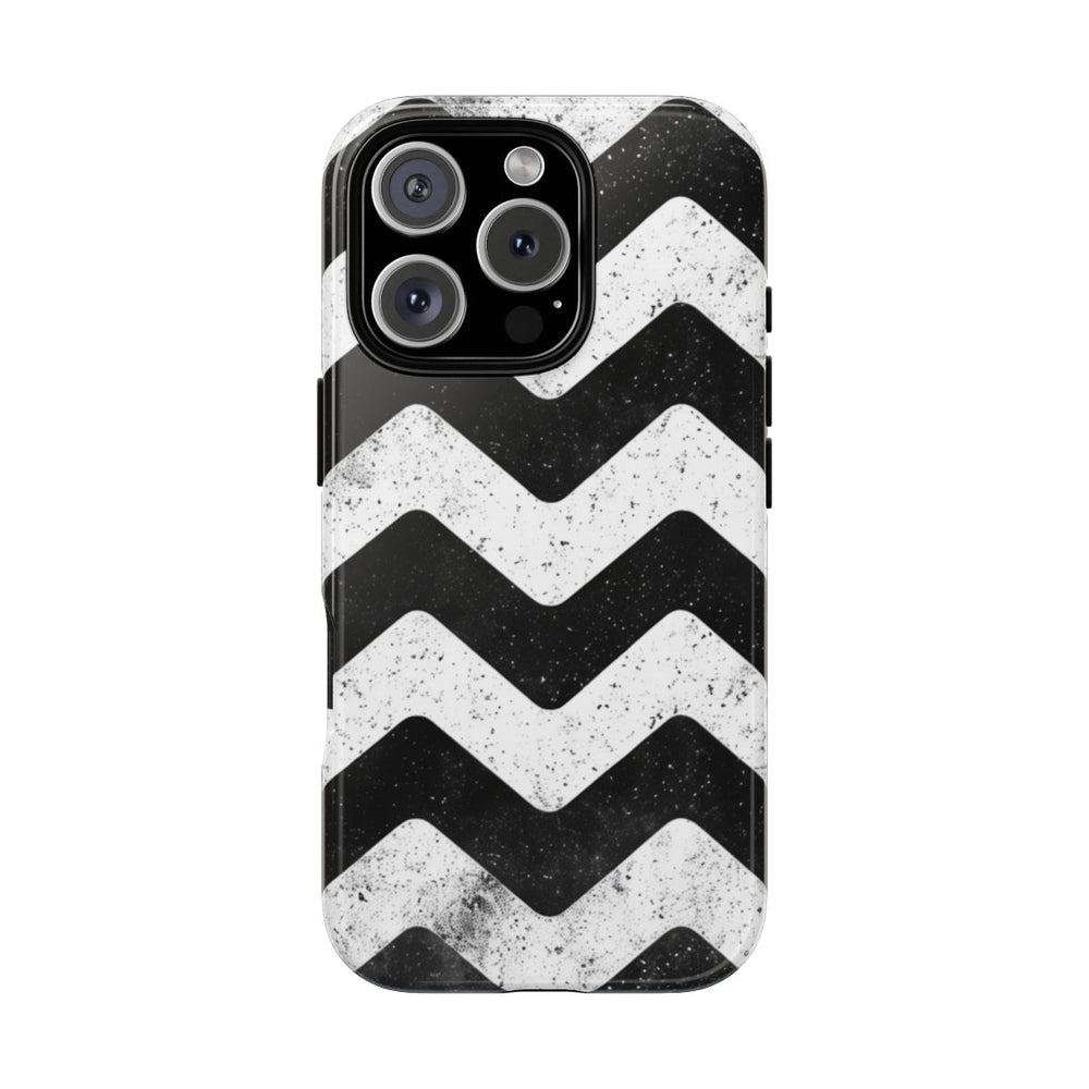 Zwart-Wit Zigzagpatroon met Vintage Effect