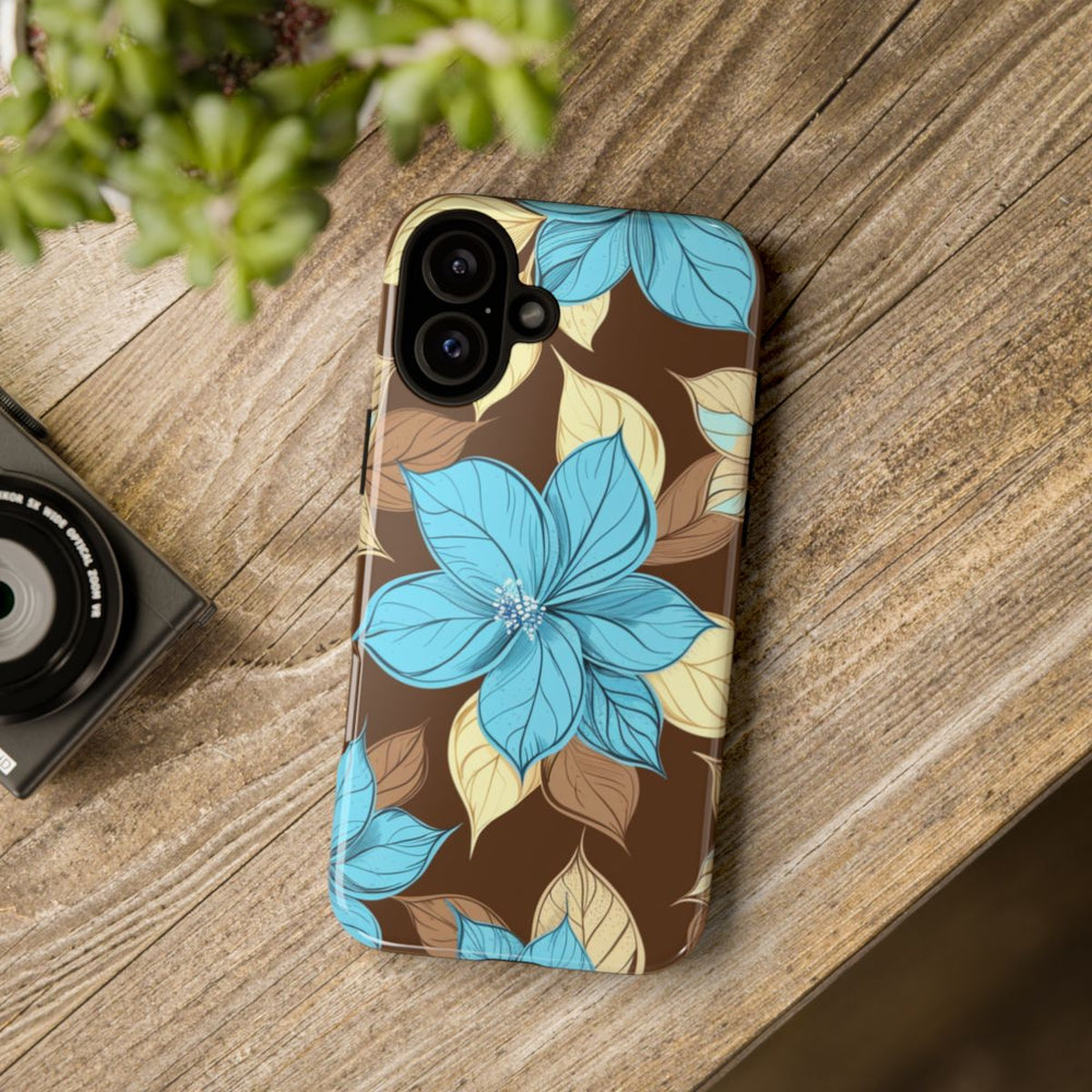Turquoise en Beige Bloemenpatroon