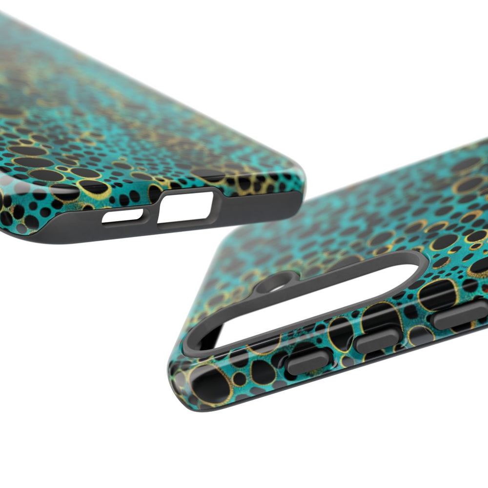Turquoise en Zwart Abstract Stippenpatroon