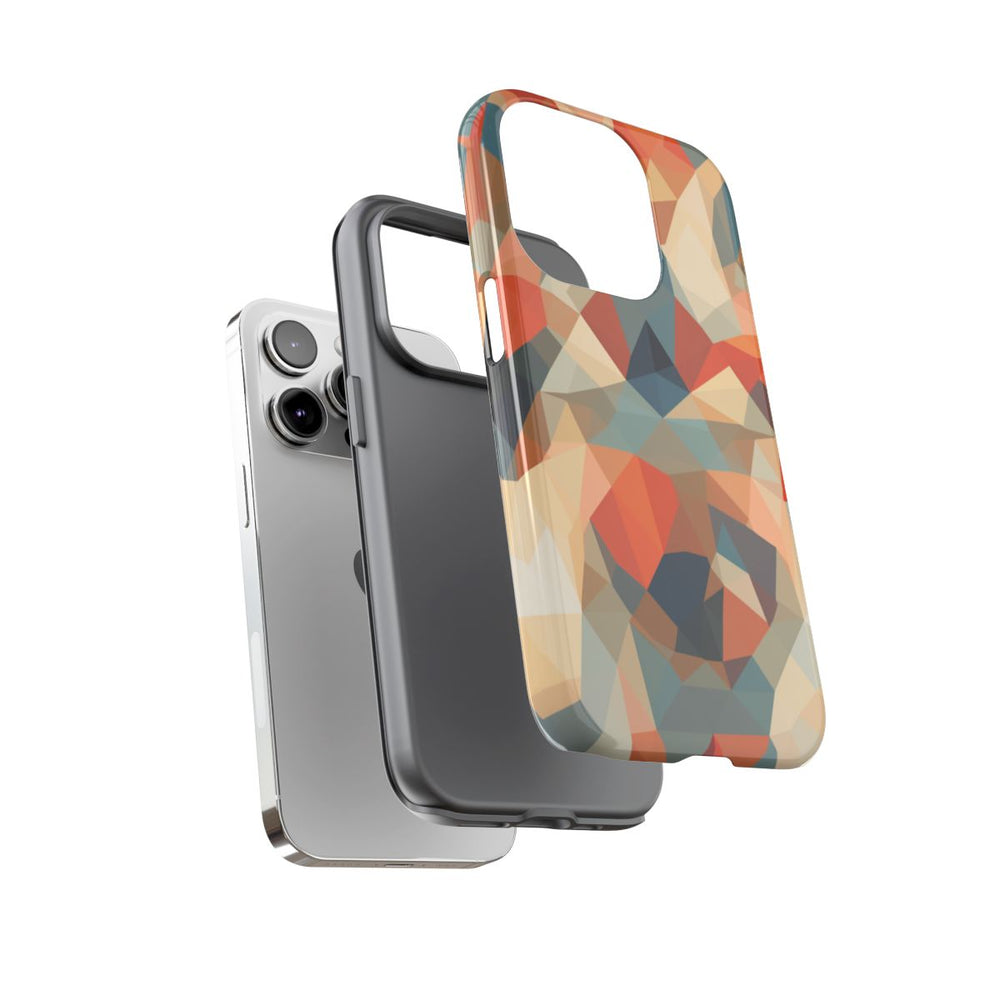 Geometrisch Abstract Patroon in Gedempte Warme Kleuren