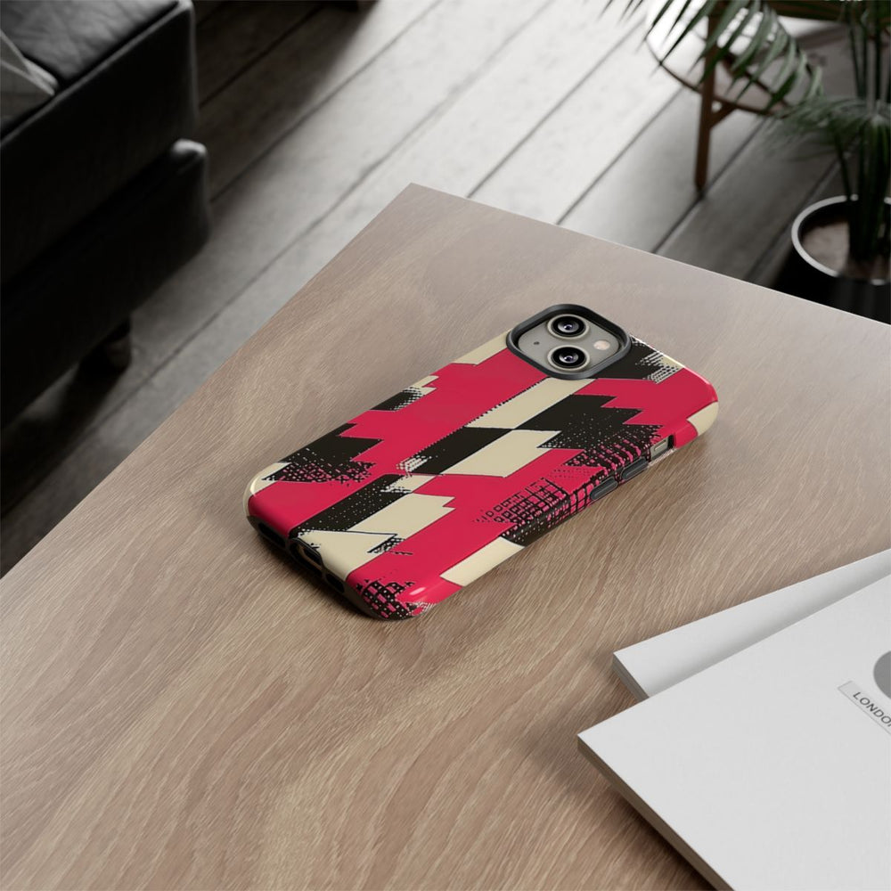 Roze en Zwart Pied-de-Poule Patroon