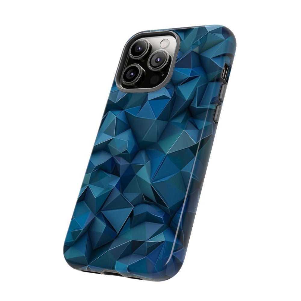 Diepblauw Geometrisch Polygonenpatroon