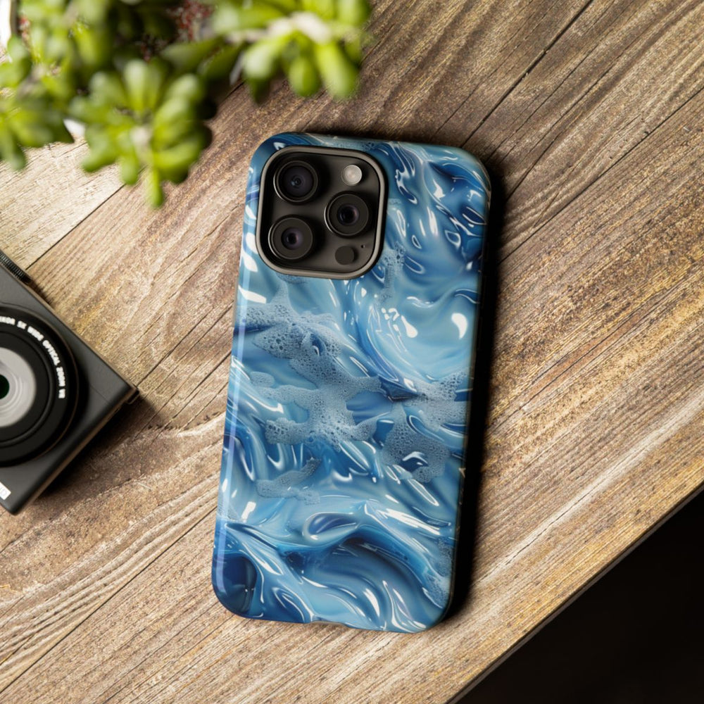 Blauw Abstract Golvend Patroon