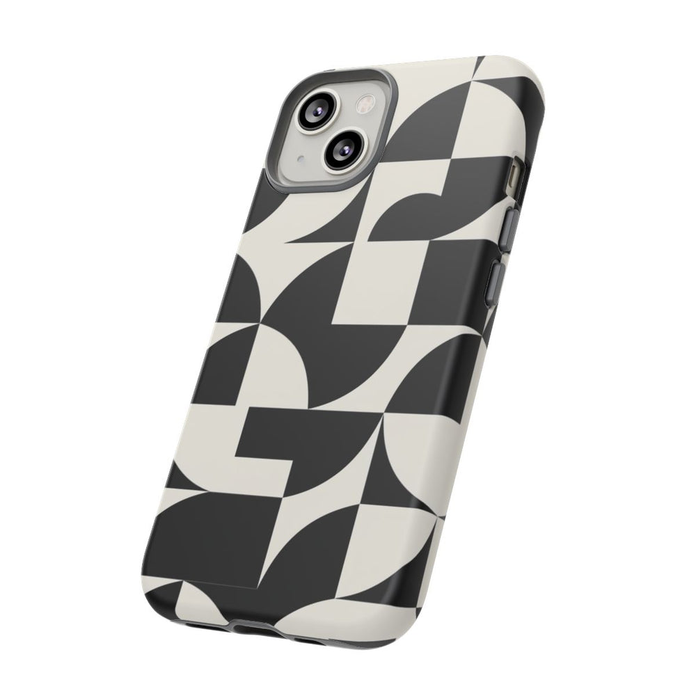 Zwart-Wit Geometrisch Abstract Patroon