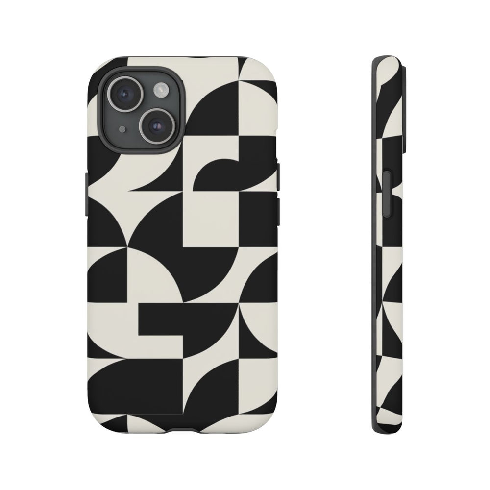 Zwart-Wit Geometrisch Abstract Patroon