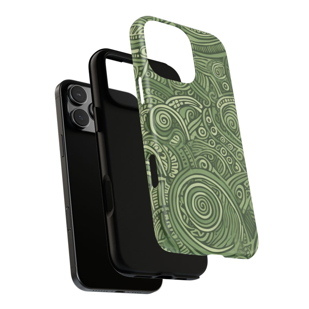 Abstract Groen Tribal Doodle Patroon