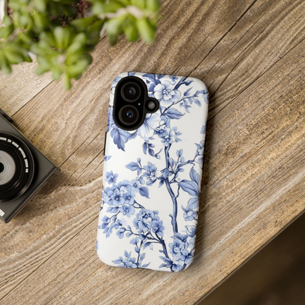 Blauw Vintage Bloemenpatroon