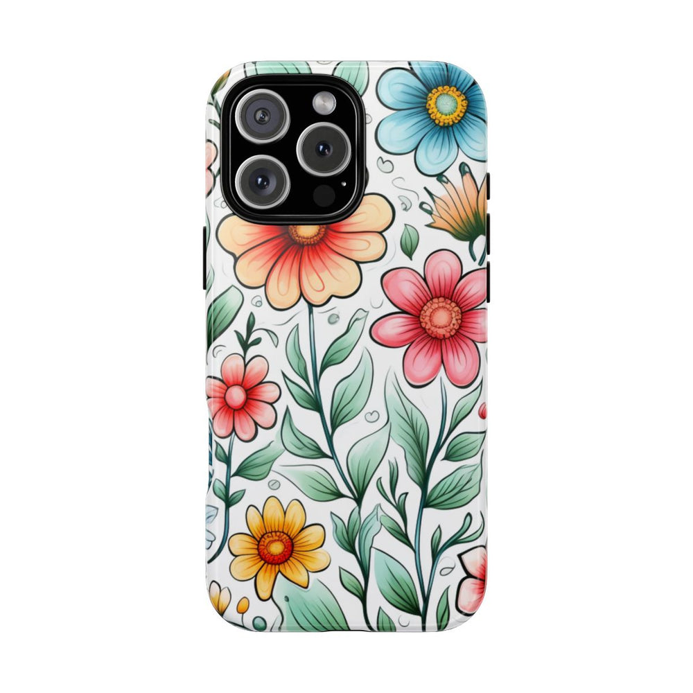 Kleurrijk Bloemenpatroon met Bladeren