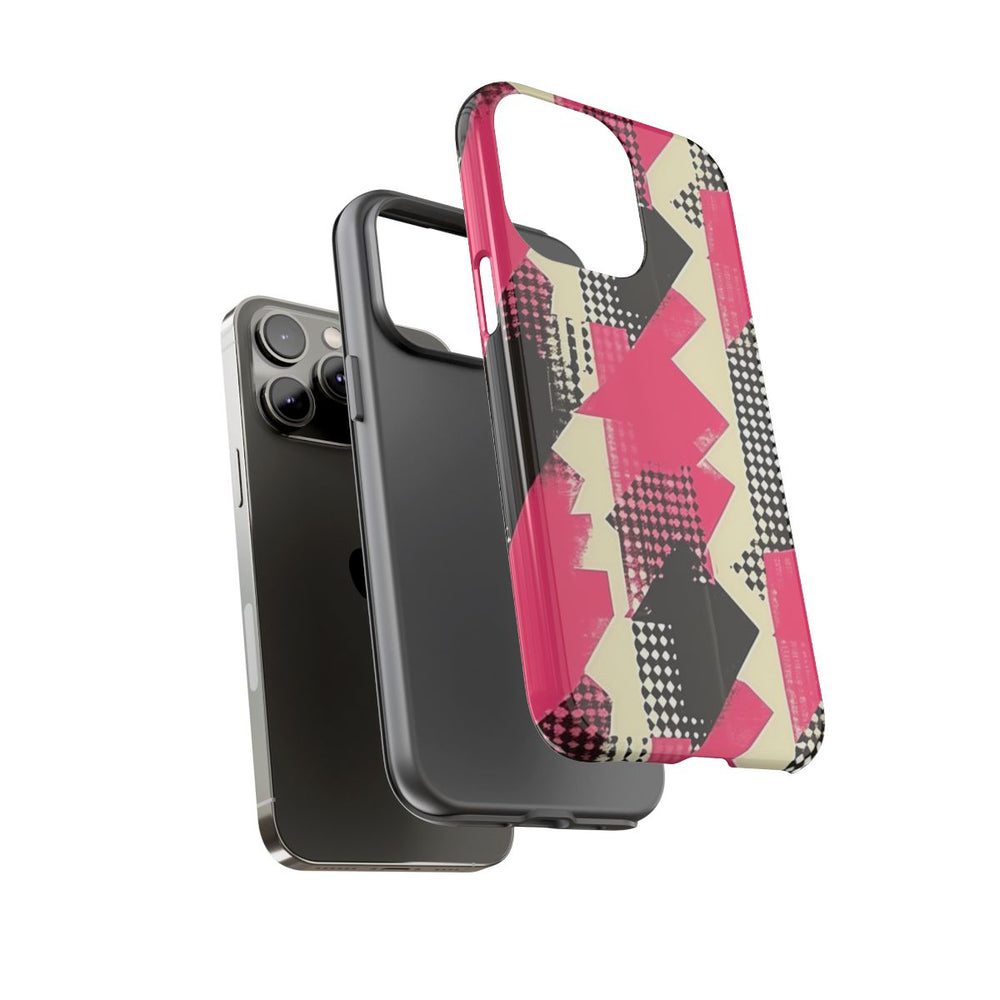 Roze en Zwart Abstract Geometrisch Patroon