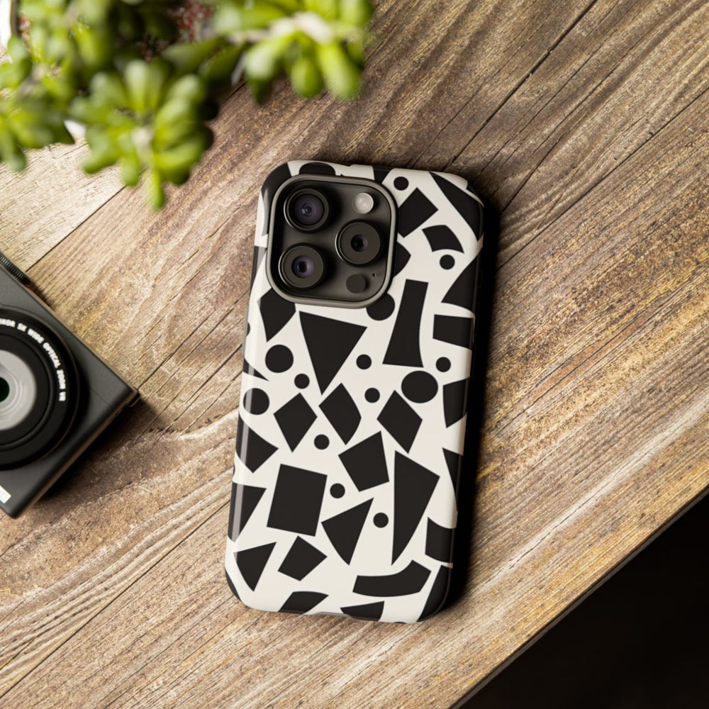 Zwart-Wit Geometrisch Abstract Patroon