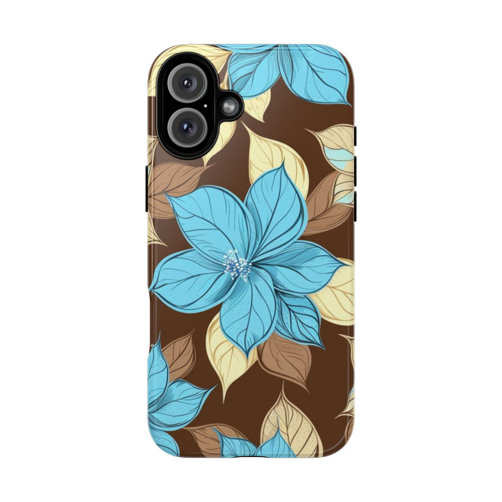 Turquoise en Beige Bloemenpatroon