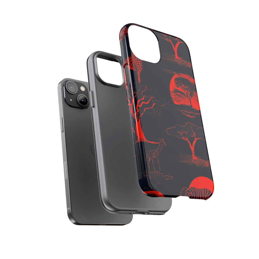 Rood Neon Afrikaans Dierenpatroon