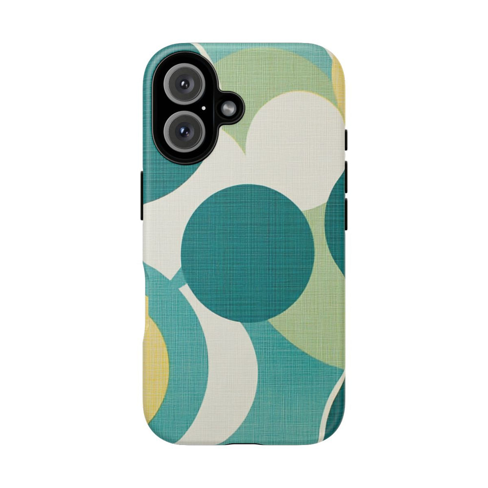 Retro Patroon met Blauwe en Gele Cirkels