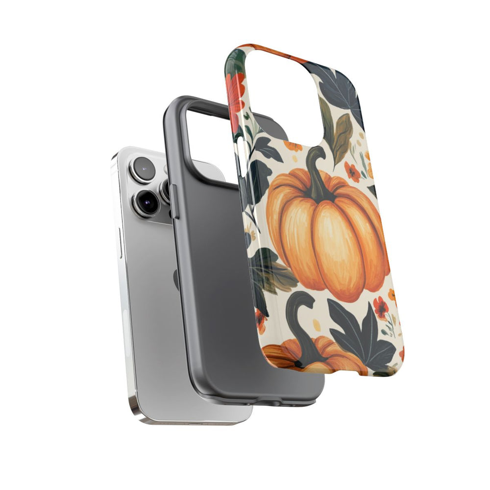 Herfst Pompoen en Bloemenpatroon
