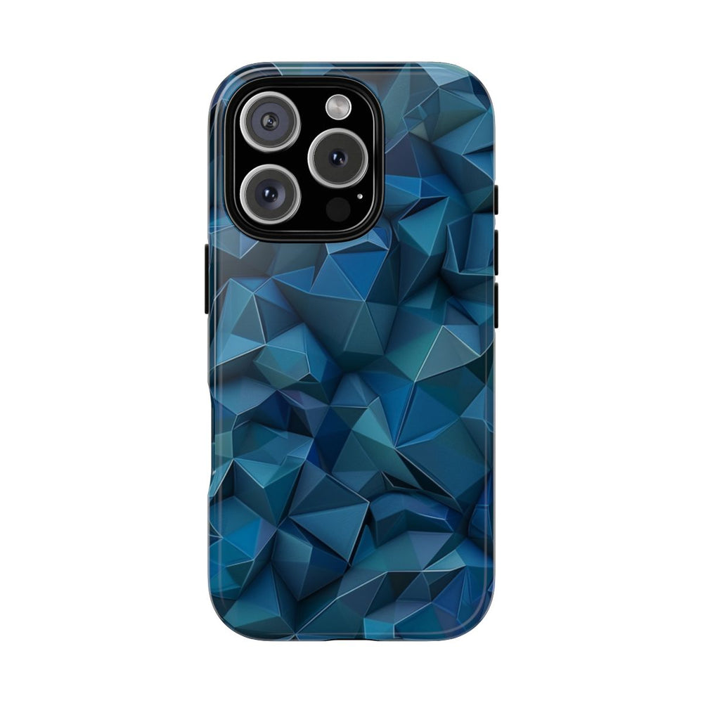 Diepblauw Geometrisch Polygonenpatroon