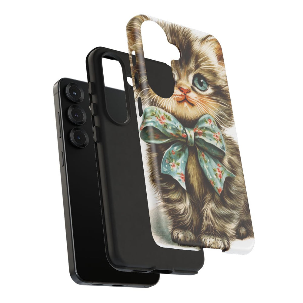 Schattige Retro Kitten met Strik