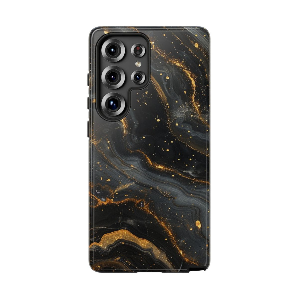 Zwart-Gouden Marmer Abstract Patroon