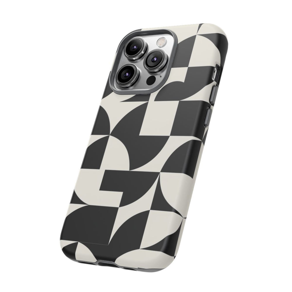 Zwart-Wit Geometrisch Abstract Patroon