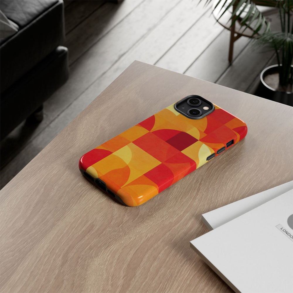 Geometrisch Rood- en Oranje-Patroon