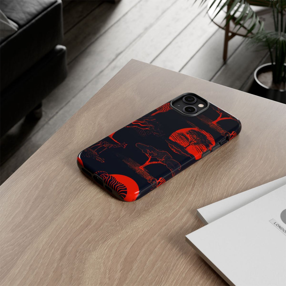 Rood Neon Afrikaans Dierenpatroon