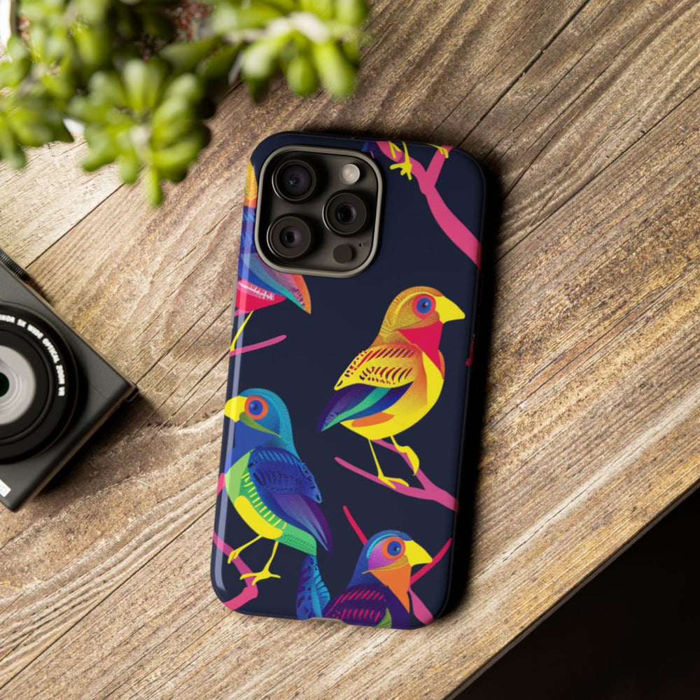 Neonkleurige Vogels op Takken