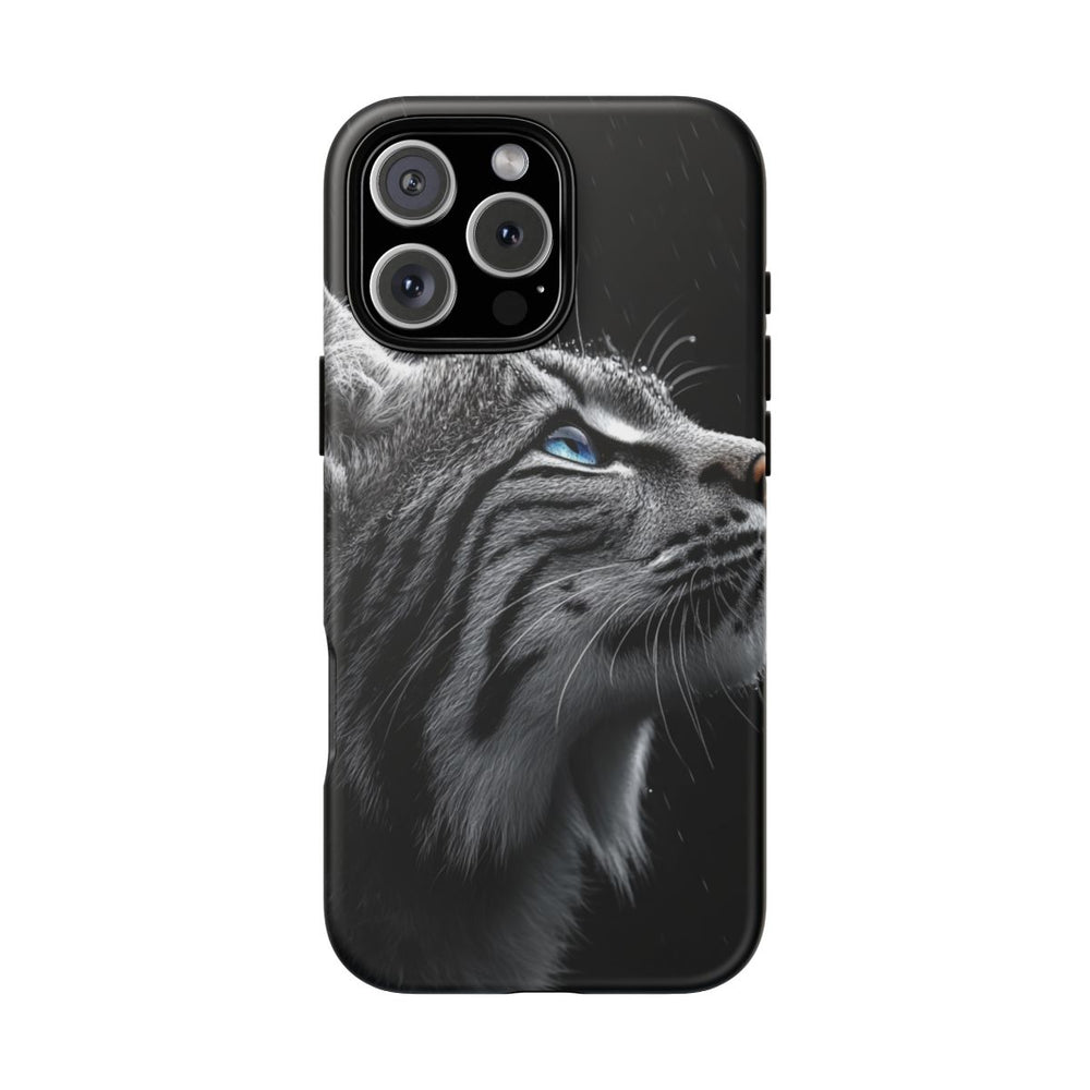Zwart-Witte Lynx met Blauwe Ogen
