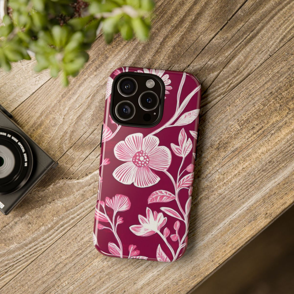 Roze en Witte Bloemenprint
