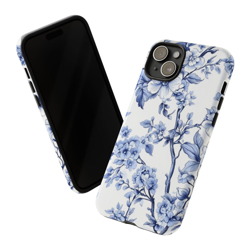 Blauw Vintage Bloemenpatroon