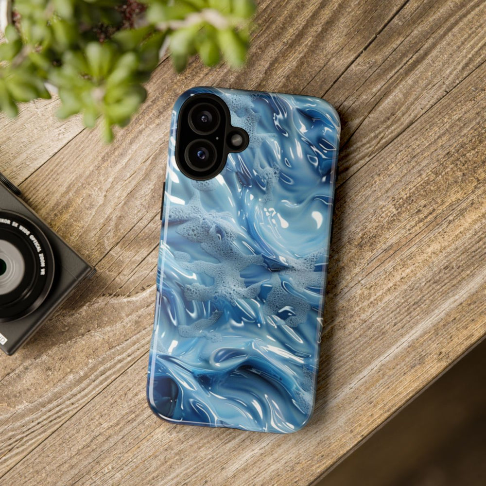 Blauw Abstract Golvend Patroon
