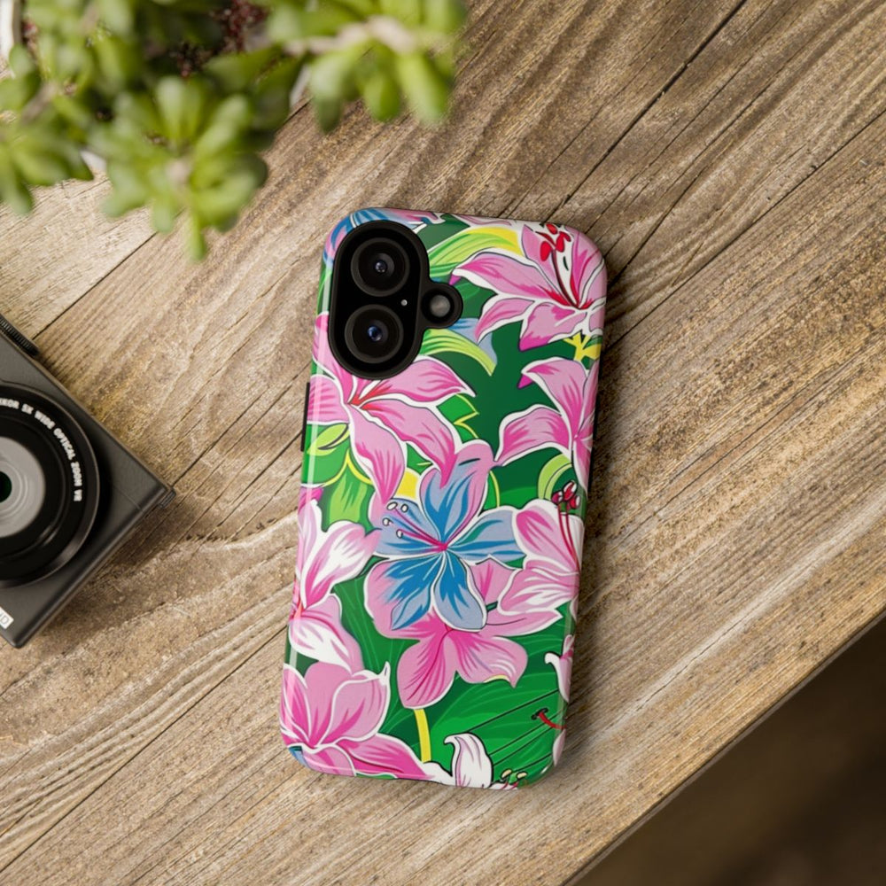 Roze en Blauwe Bloemenprint
