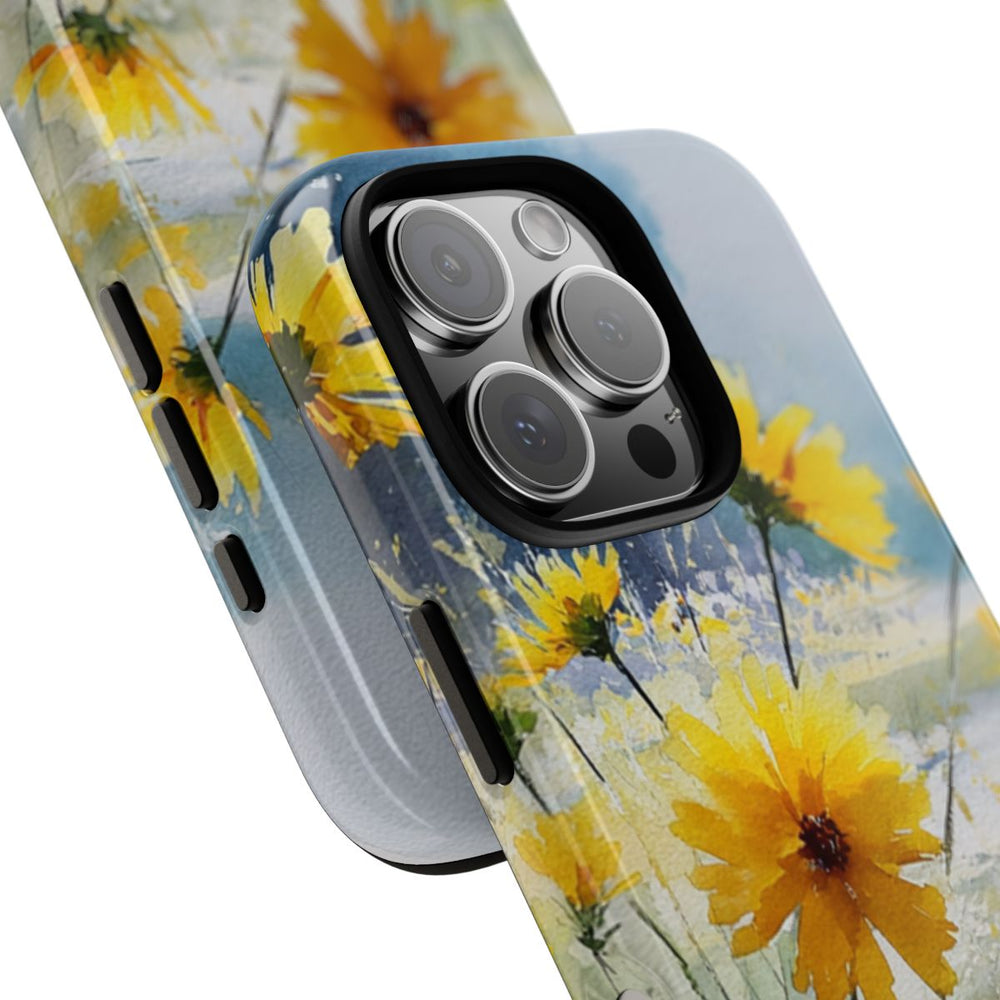 Gele Zonnebloemen in Pastelkleurig Landschap