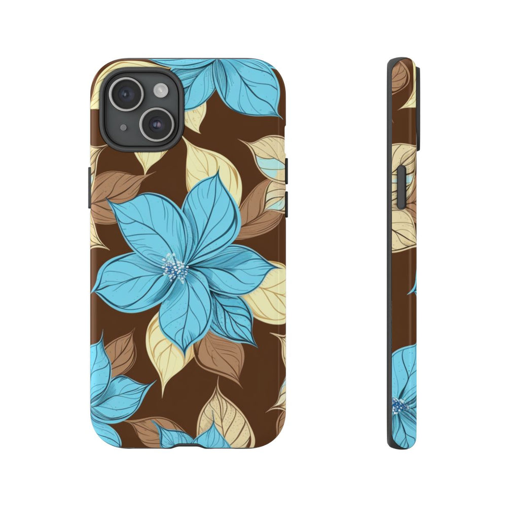 Turquoise en Beige Bloemenpatroon