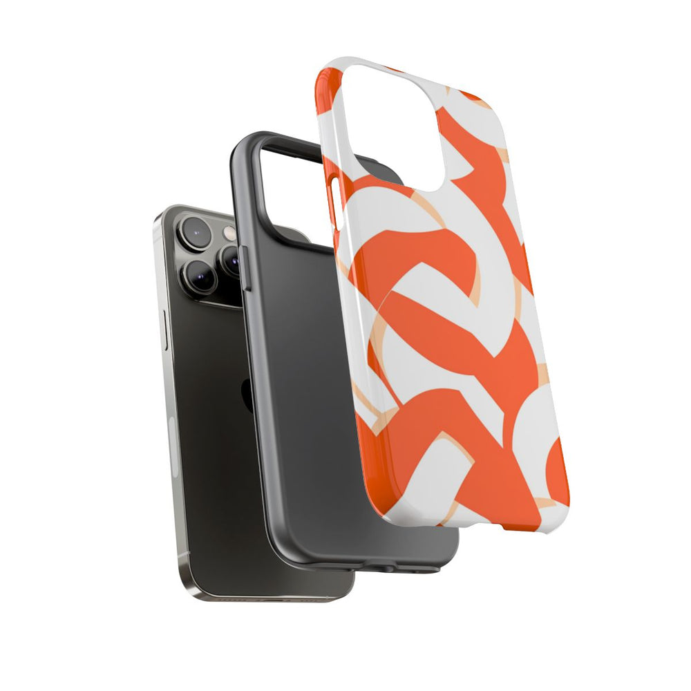 Oranje en Wit Geometrisch Patroon