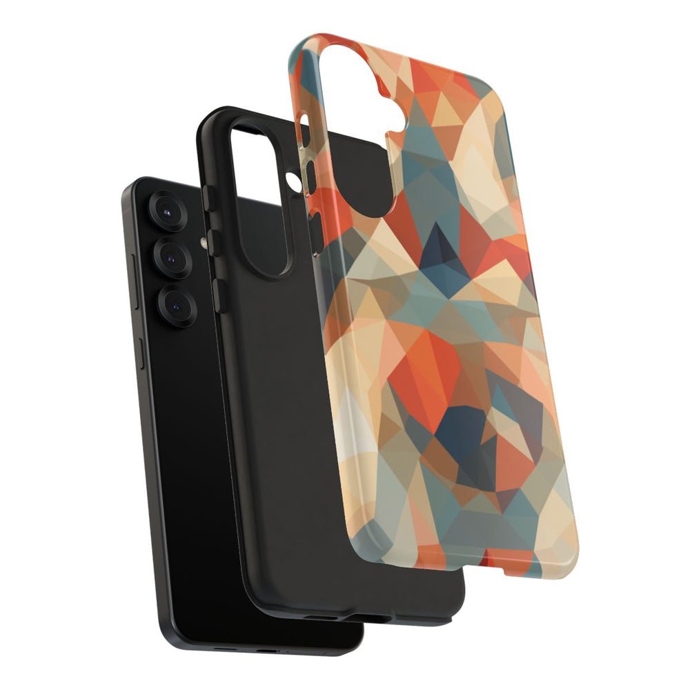 Geometrisch Abstract Patroon in Gedempte Warme Kleuren