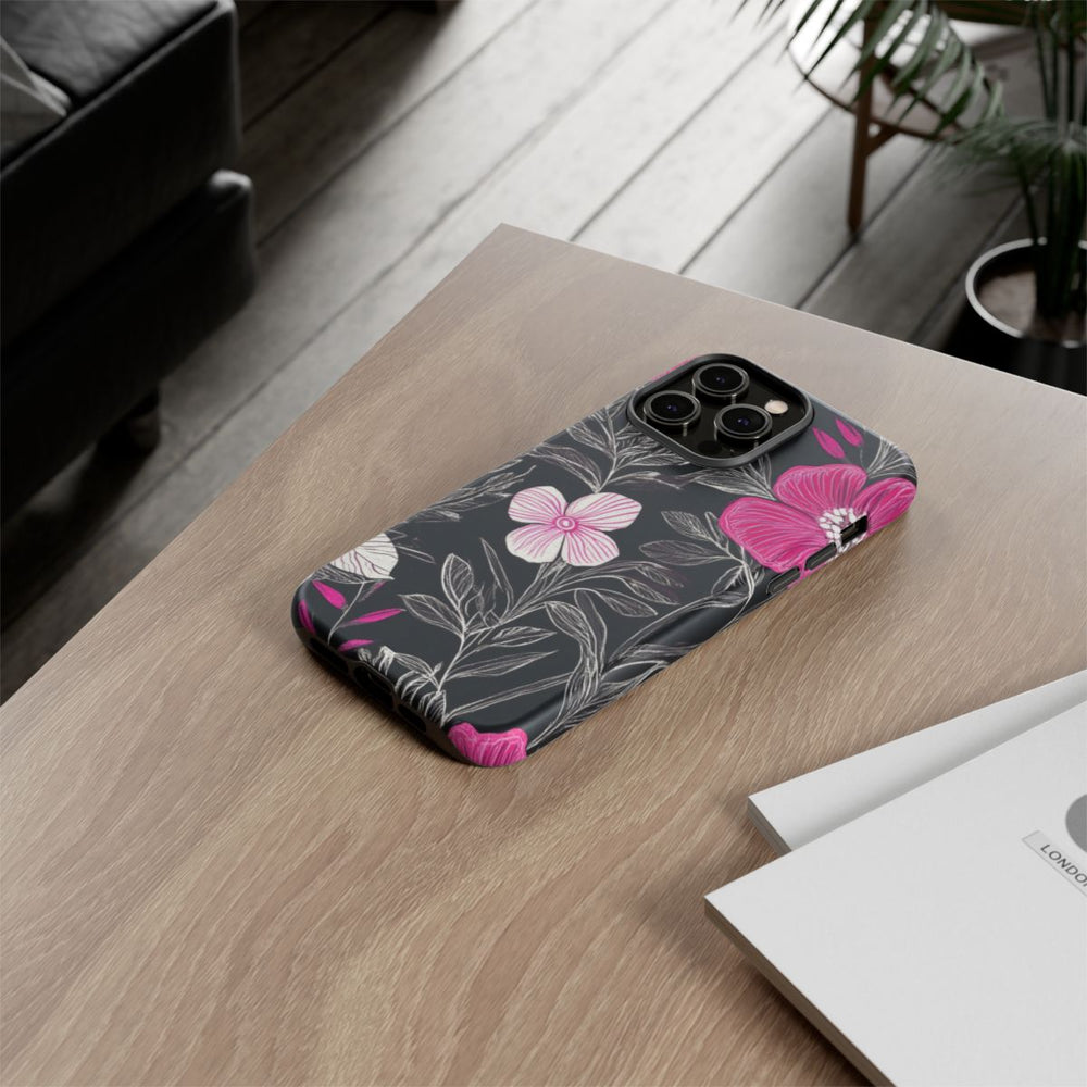 Roze en Witte Bloemenprint